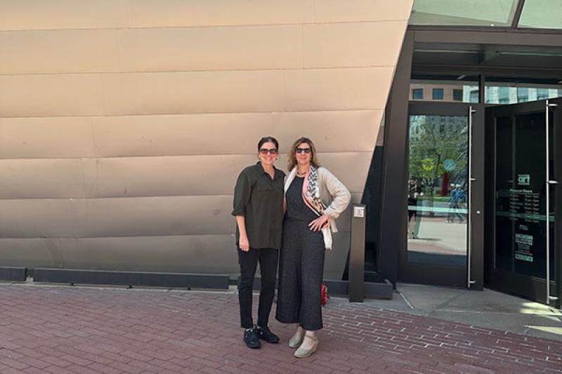 Dr. Magnatta and Dr. Dr. Masteller in front of the Denver Art Museum