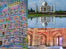 South Asia Architecture examples (3 images of buildings)