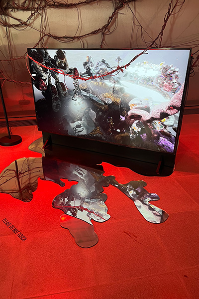 Installation shot of Gabriel Massan’s Third World: The Bottom Dimension (2022) at Serpentine North