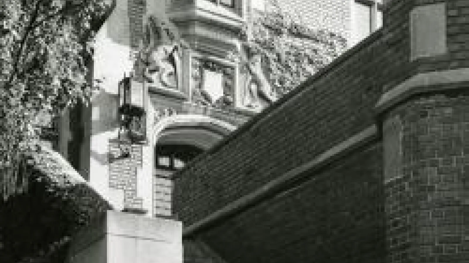 staircase on the side of Pomerene Hall