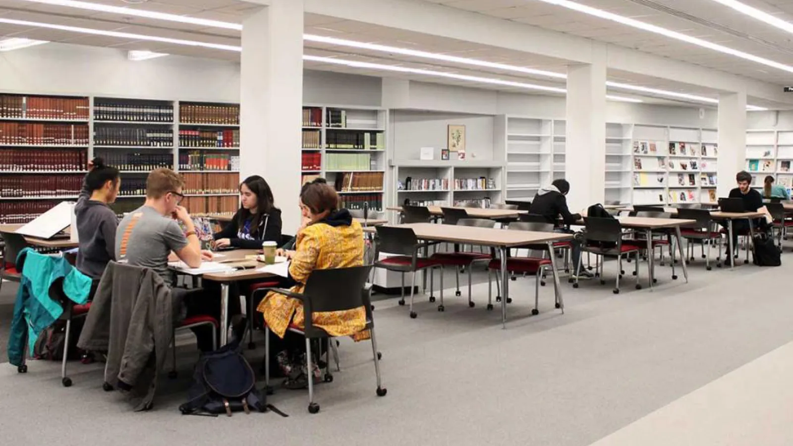 Students studying in Fine Arts Library