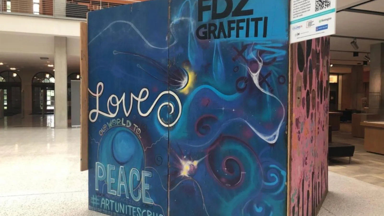 mural displayed in Thompson Library at OSU