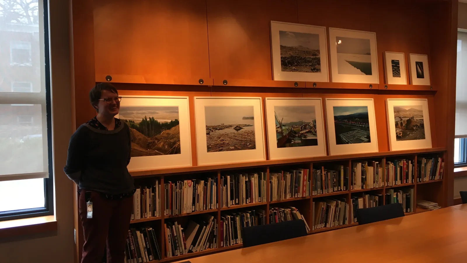 Hannah Slater viewing photography for at Minneapolis Institute of Art