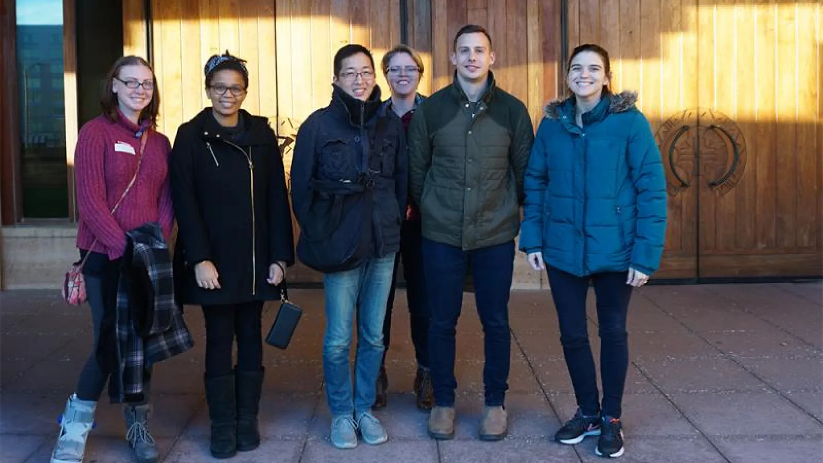 group students outside museum