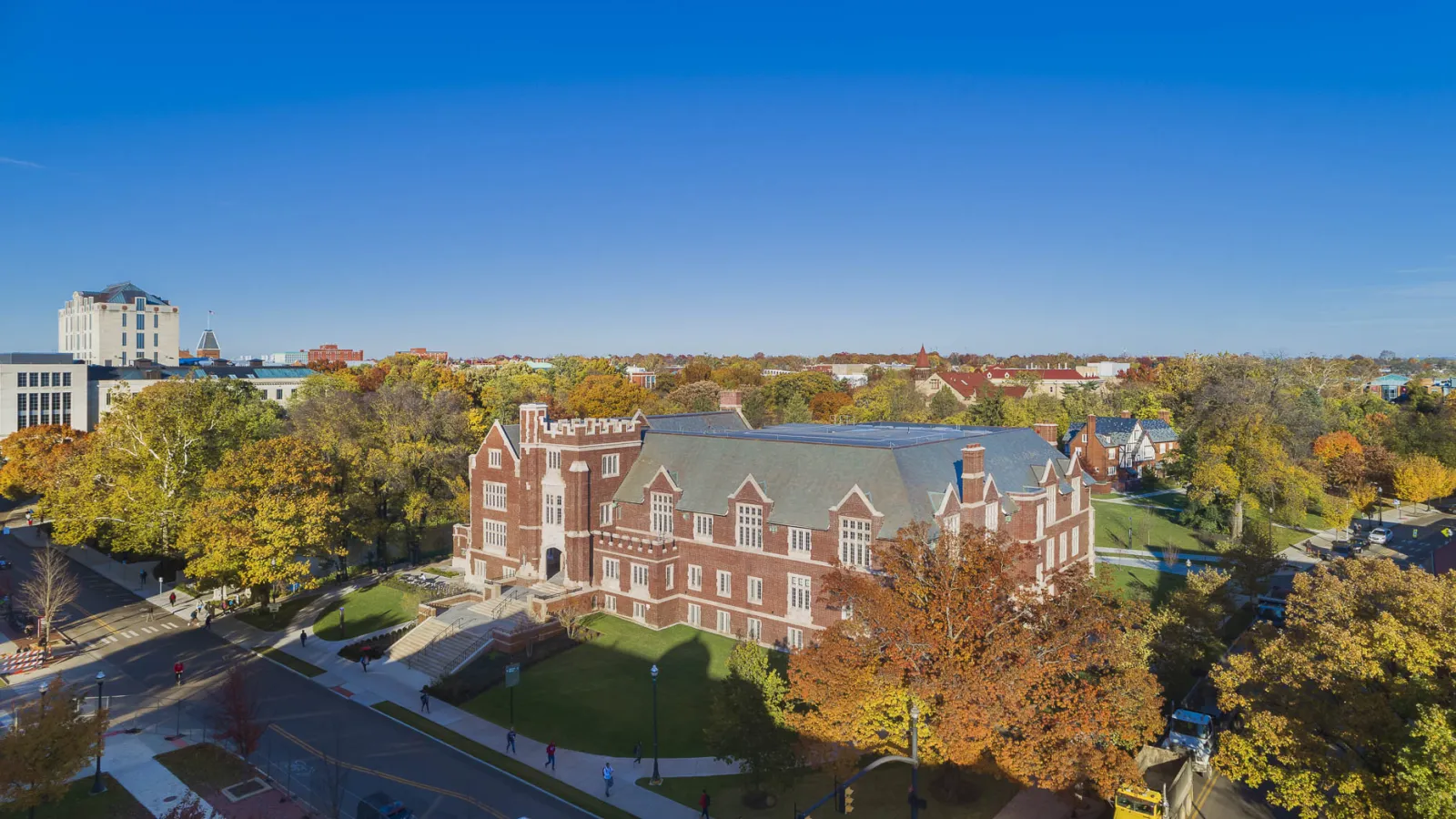 Bird's eye view of Pomerene Hall