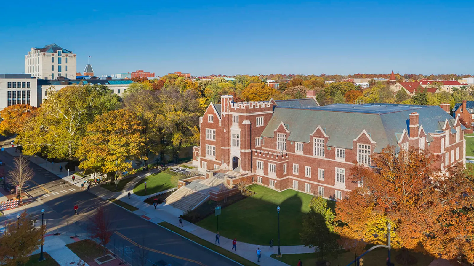 Bird's eye view of Pomerene Hall