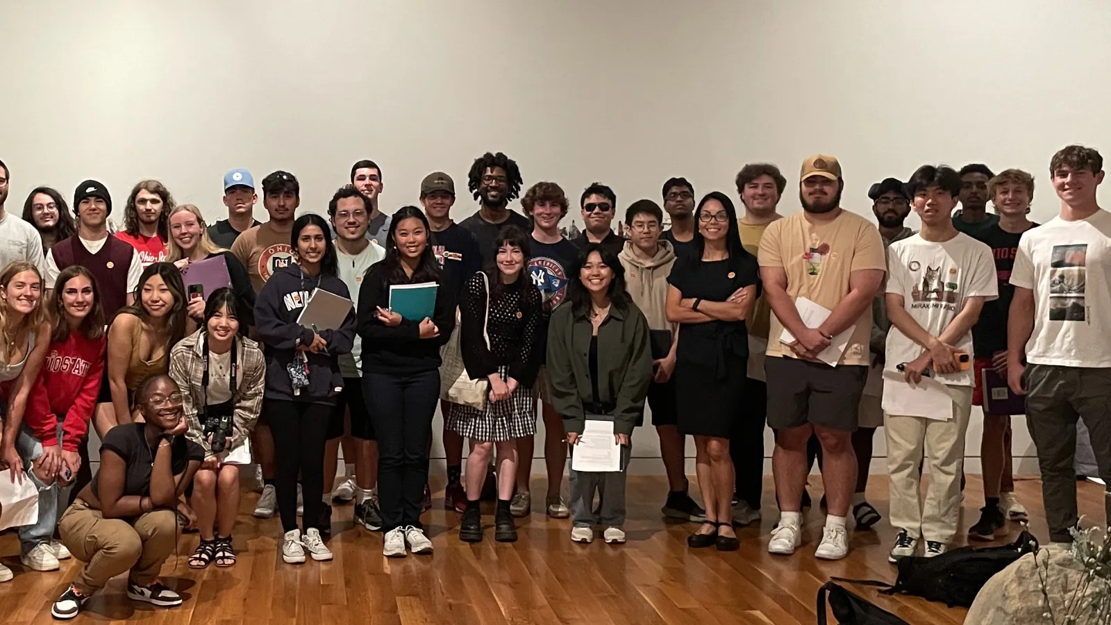 Professor Namiko Kunimoto and her students at the Columbus Museum of Art.