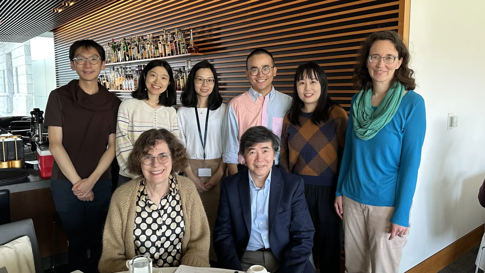 (back row) Yan, Zhang, Liu, Li, Yin, Kilroy Blaser; (front row) Andrews, Shen. 