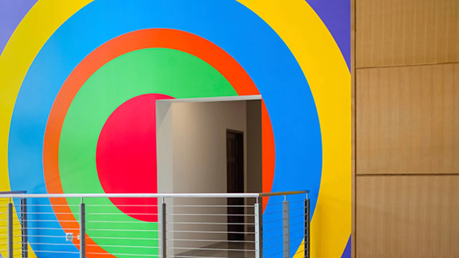 Sol Lewitt mural in Pomerene Hall