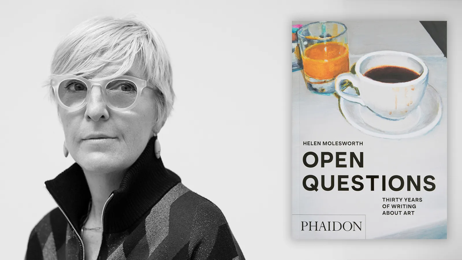 header photo of Helen Molesworth followed by her book cover