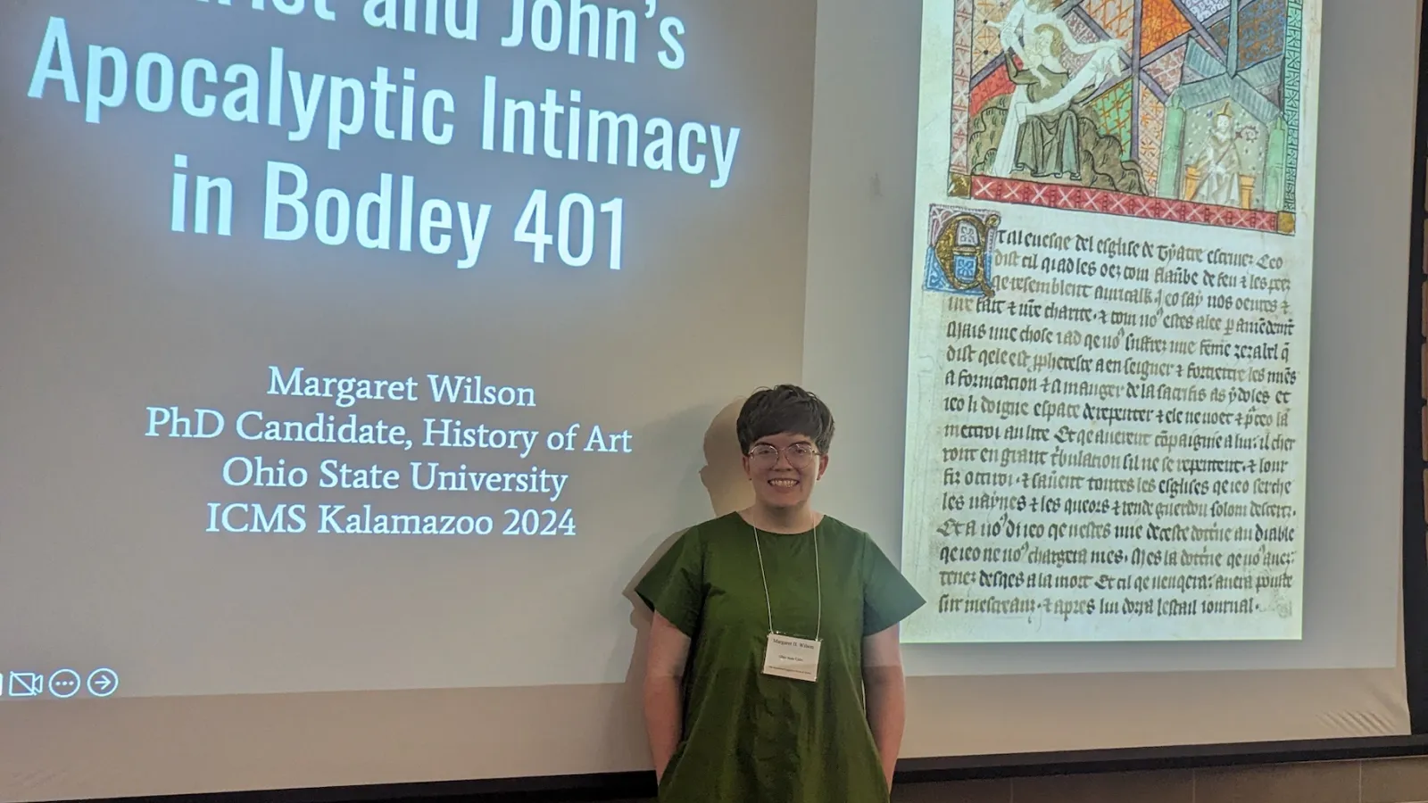 Margaret Wilson standing in front of presentation