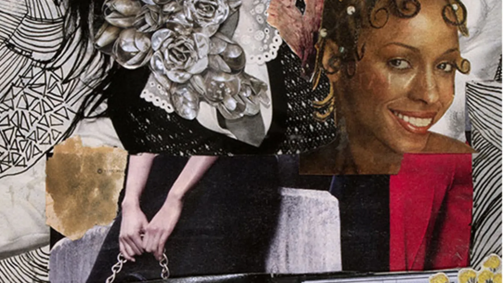 collage multimedia artwork representing Krista Franklin and Alexander Ghedi Weheliye Event