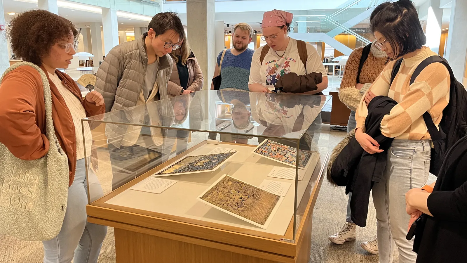 Students in the exhibition