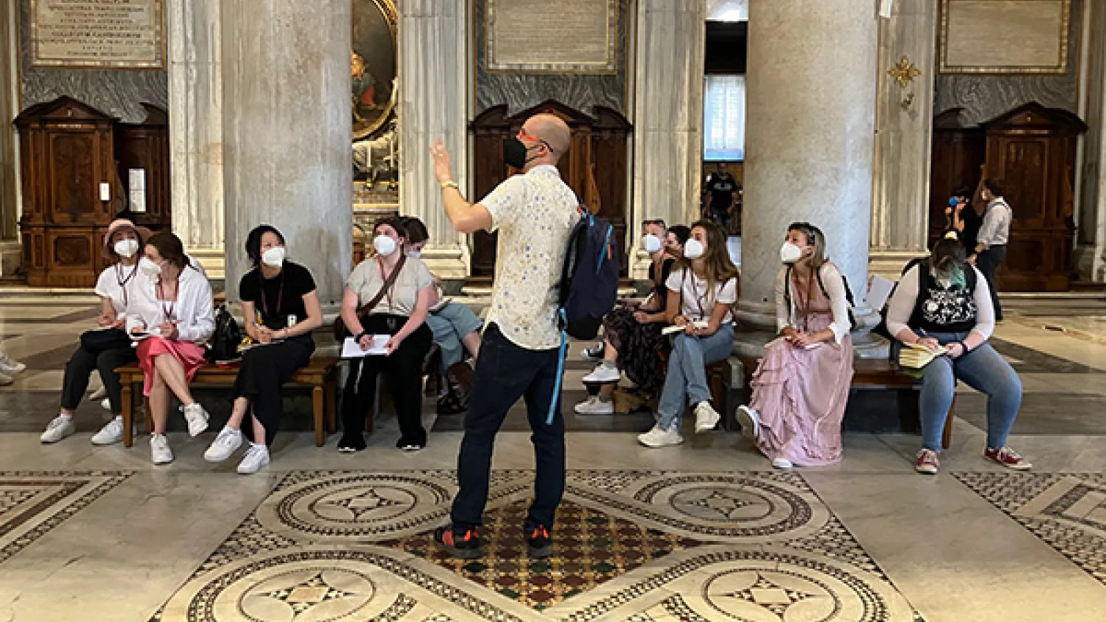Karl Whittington teaching in Santa Maria Maggiore in Rome