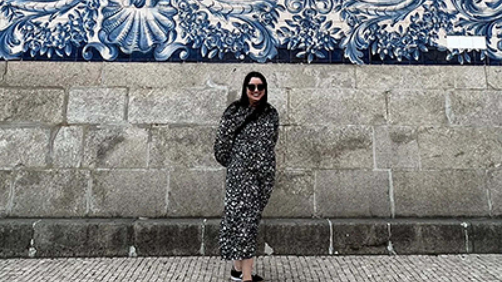 Dareen at the Church of Saint Ildefonso, Porto, Portugal