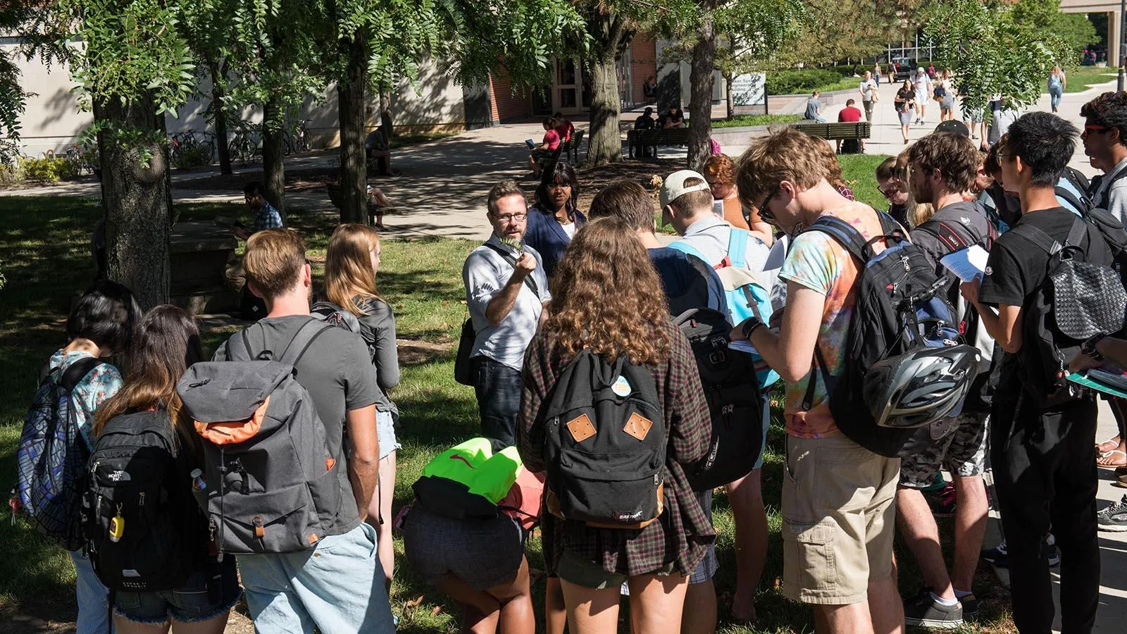 OSU students outside on oval