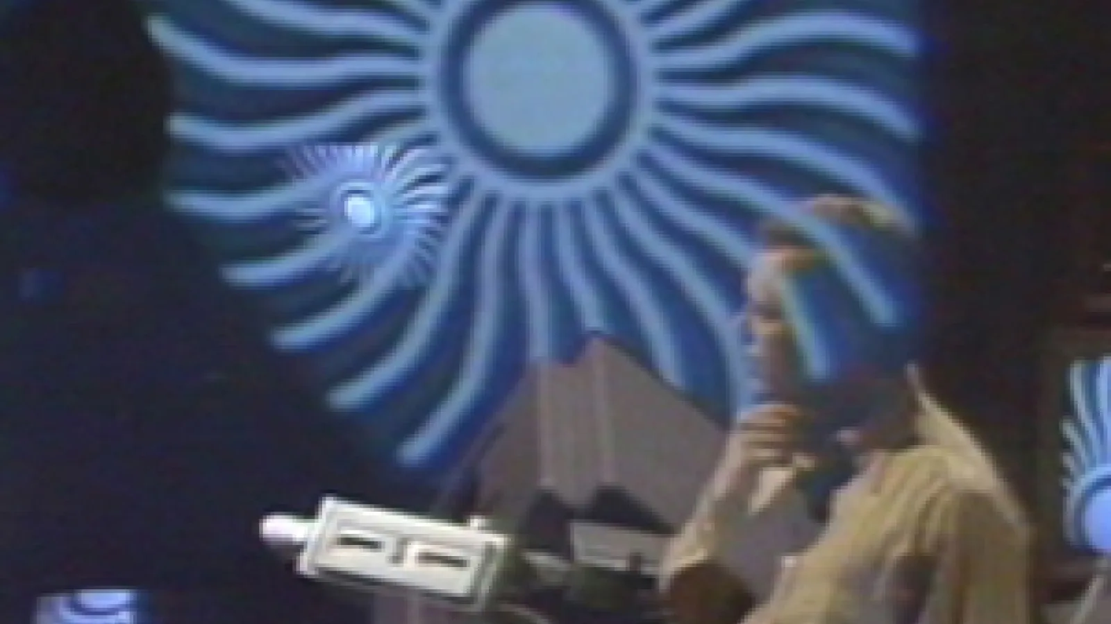 image a man with a spiral design over him