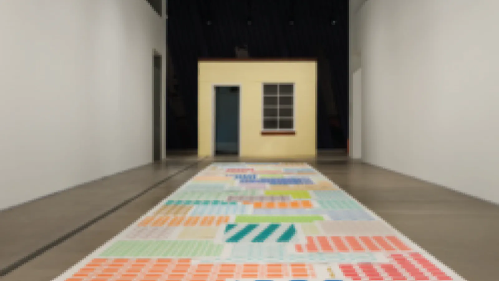 Michelle Grabner's paper weaving installation
