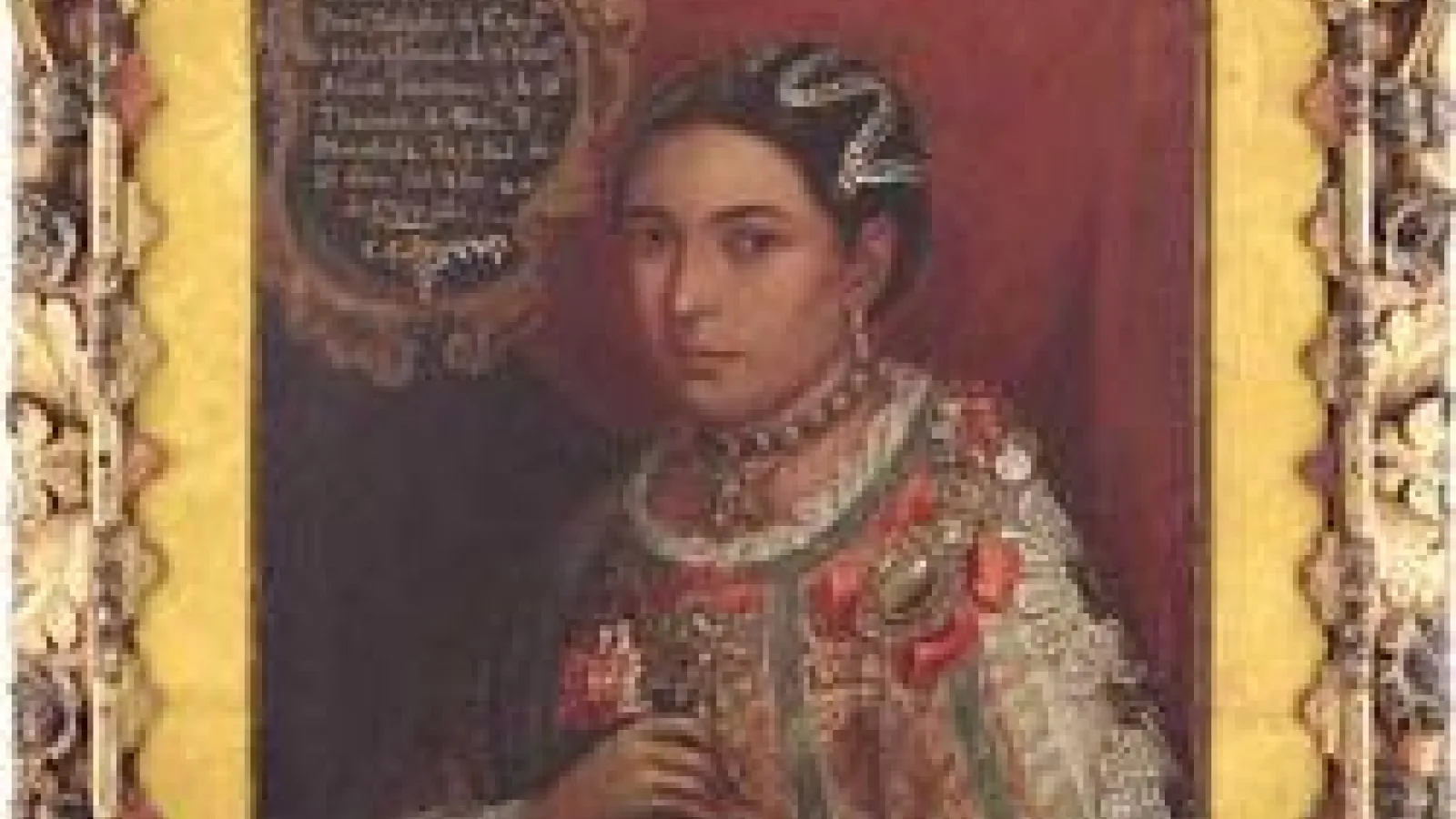framed woman holding an object