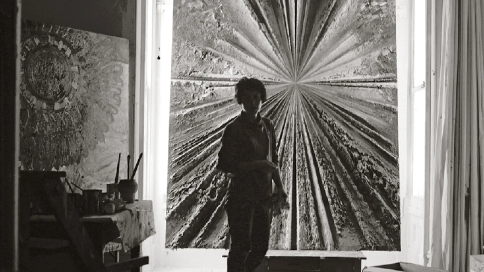 Jerry Burchard, Jay DeFeo in her Studio, photograph, 1959