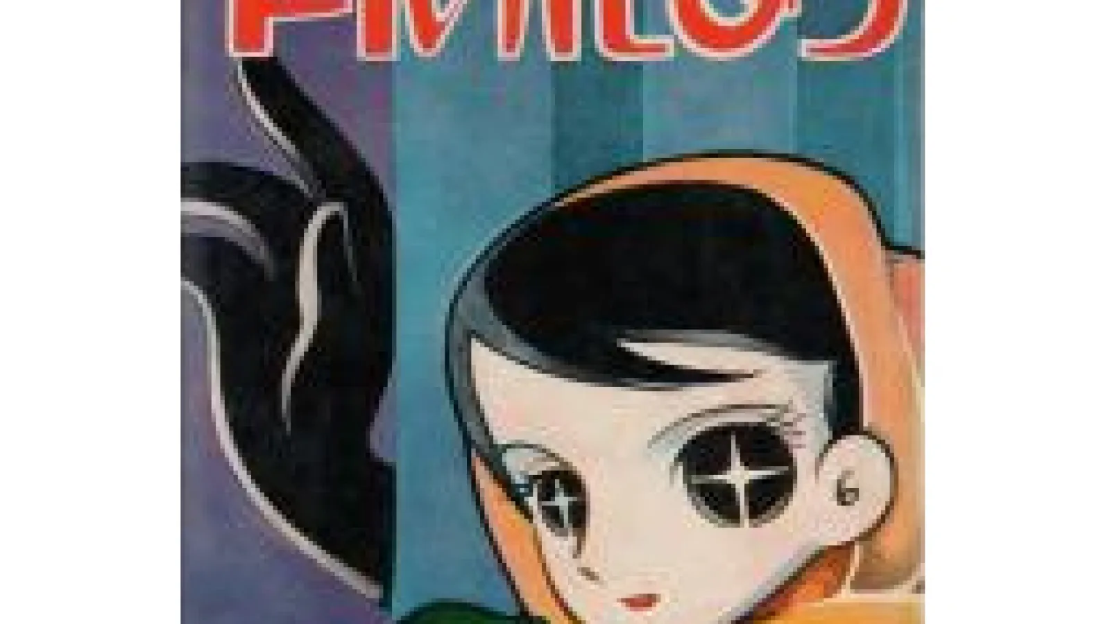 Manga cover of a woman draped in orange holding a green rose
