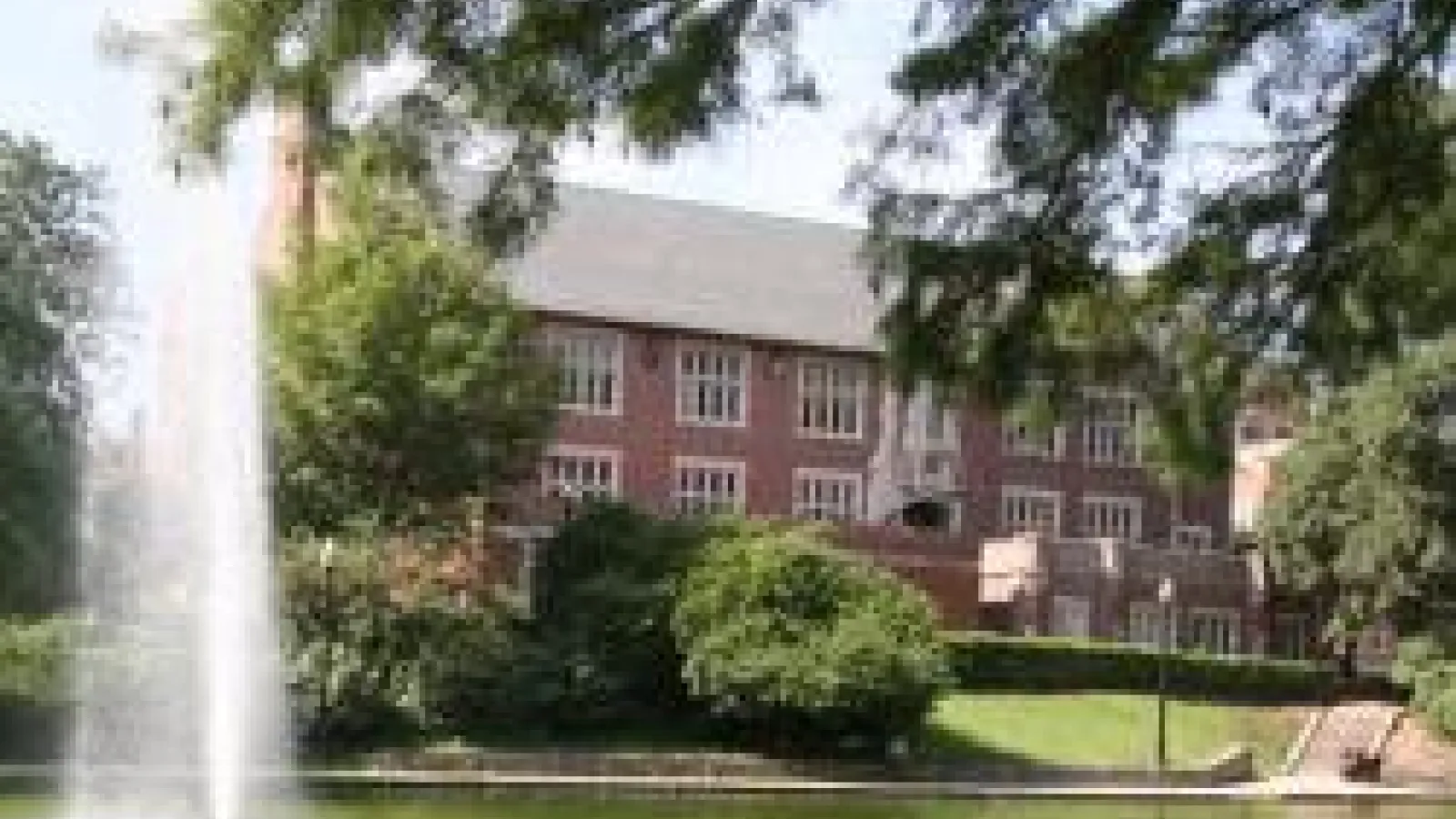Mirror Lake in front of Pomerene Hall