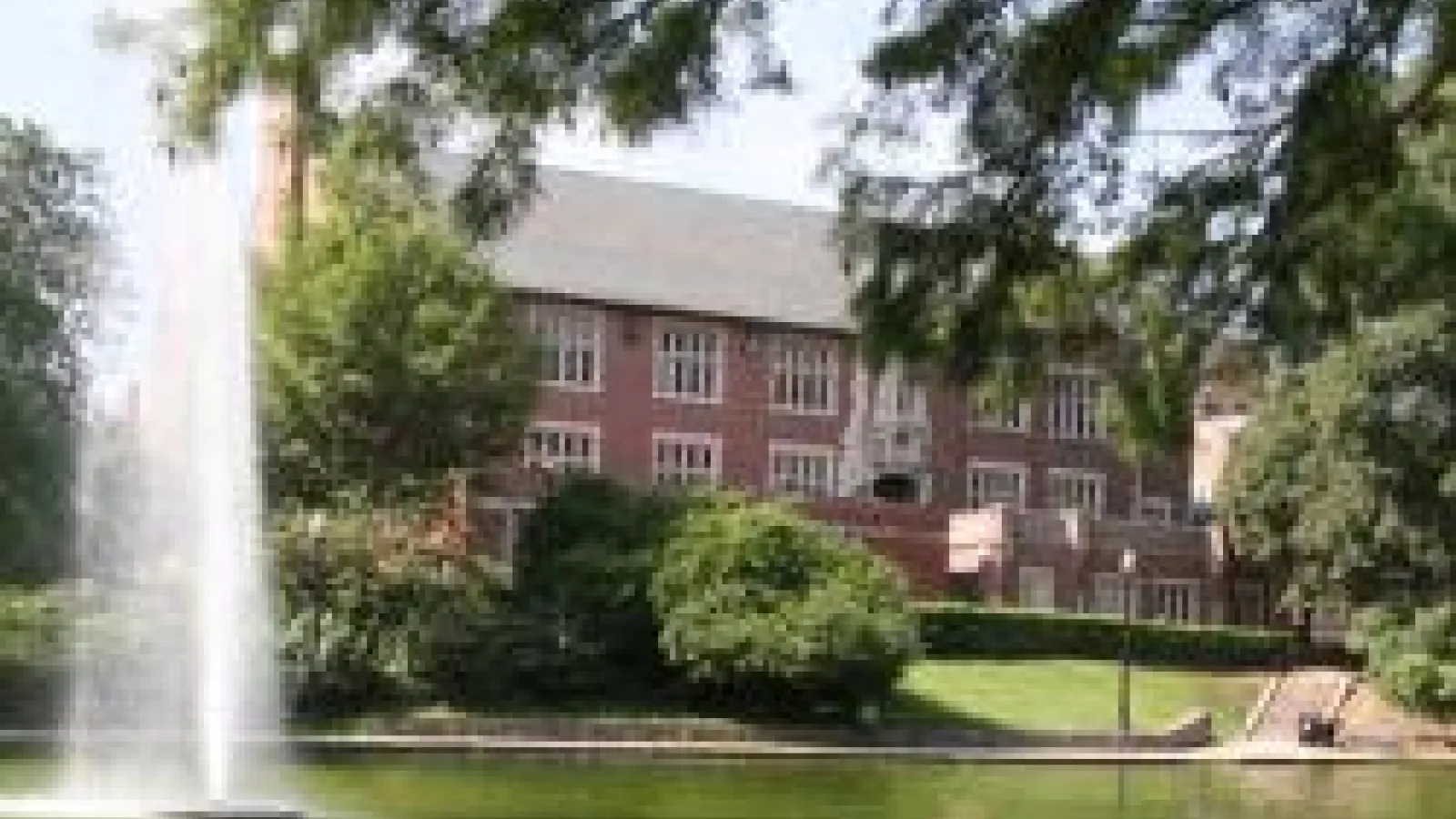 Mirror Lake in front of Pomerene Hall
