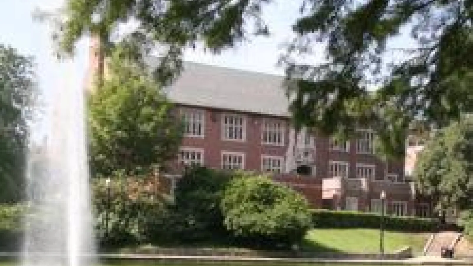 Mirror Lake in front of Pomerene Hall