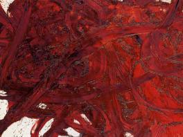 abstract painting mostly reds