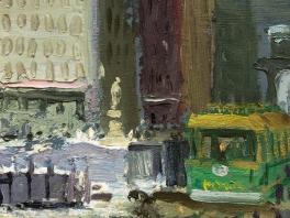 George Bellows painting detail of New York City