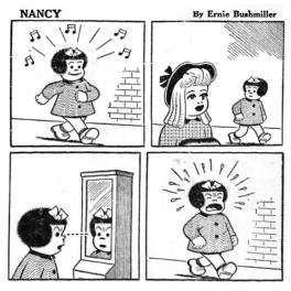 Nancy cartoon by Ernie Bushmiller with four panes