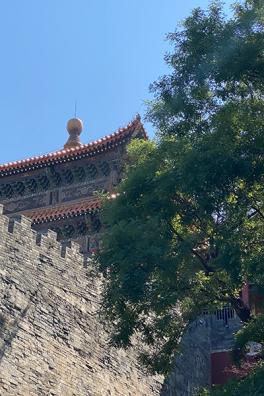A small corner of the Palace Museum or Forbidden City under the July sunshine