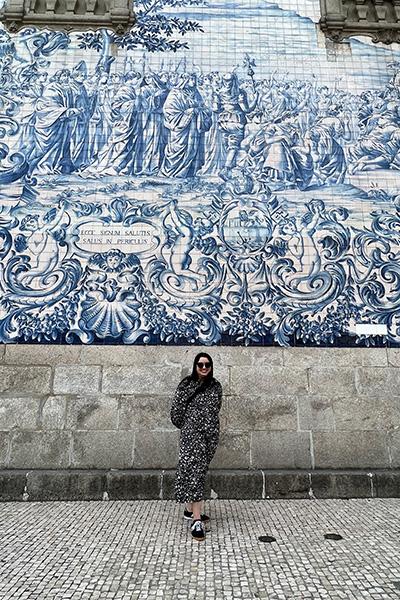 Dareen at the Church of Saint Ildefonso, Porto, Portugal