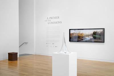 An installation image of the exhibition A Primer on the Commons at the Columbus Museum of Art