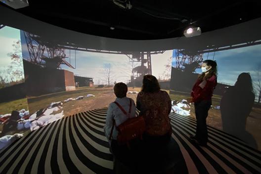 Ohio State PhD students visiting the Mattress Factory in Pittsburgh in October 2021