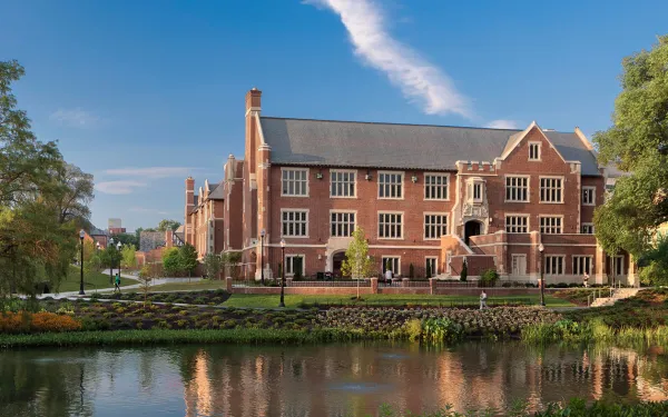 Pomerene Hall and Mirror Lake