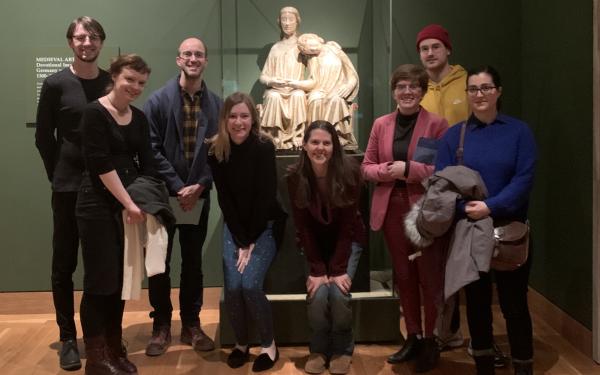 Group photo of the History of Art 8401 class at the Cleveland Museum of Art.