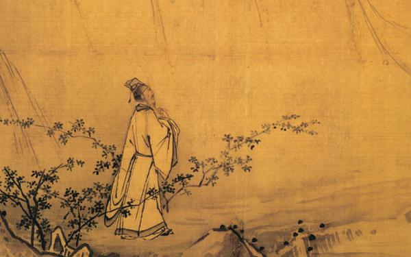 painting of figure with yellow hue