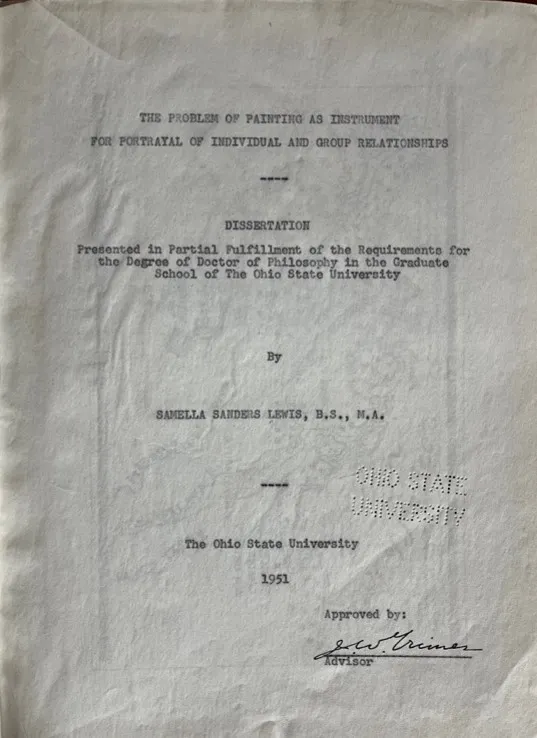 cover of Samella Lewis dissertation 