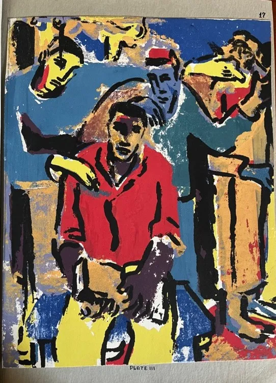 art image by Samella Lewis - figurative work with bold lines and colors