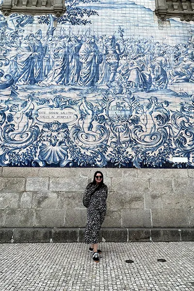 Dareen at the Church of Saint Ildefonso, Porto, Portugal