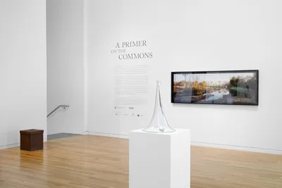 An installation image of the exhibition A Primer on the Commons at the Columbus Museum of Art