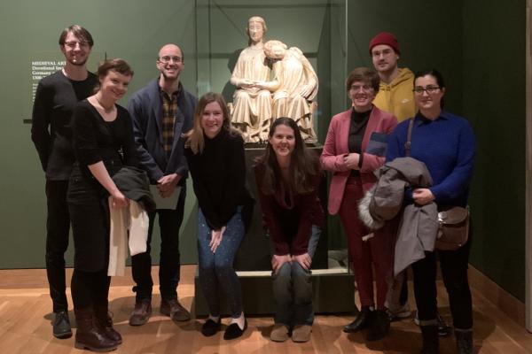 Group photo of the History of Art 8401 class at the Cleveland Museum of Art.
