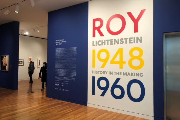 title wall of Roy Lichtenstein exhibition