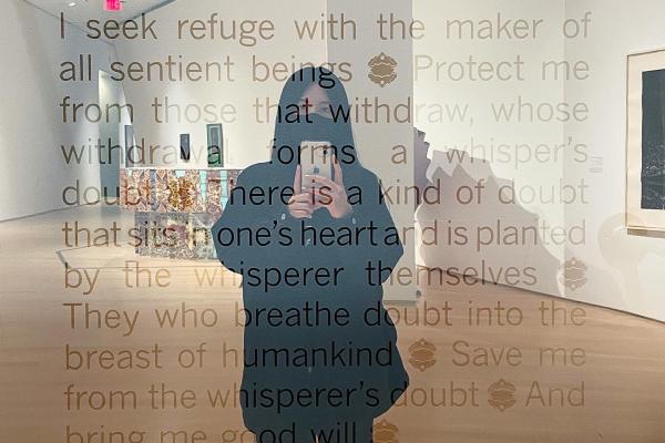 Stephanie at an art exhibit in New York