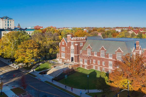 Bird's eye view of Pomerene Hall