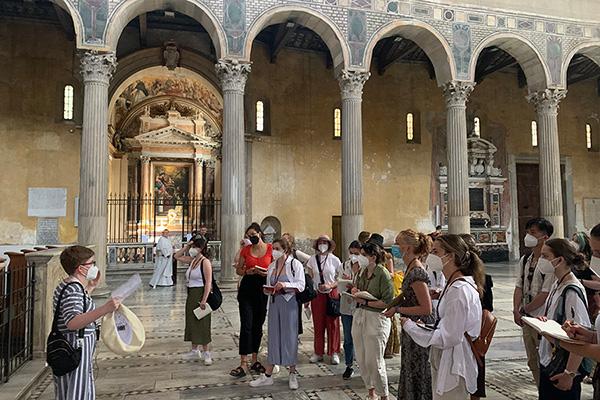 Students in Rome during the study abroad program.