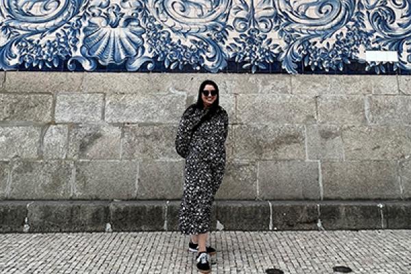 Dareen at the Church of Saint Ildefonso, Porto, Portugal
