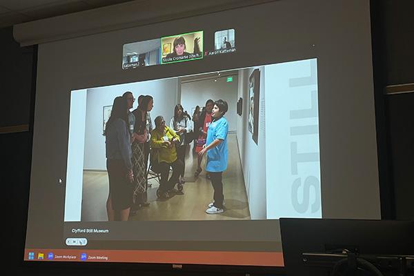  Cromartie gave a guest lecture about the community-based process of co-curating the exhibition "Tell Clifford I Said 'Hi'" with children from the Colville Confederated Tribes.
