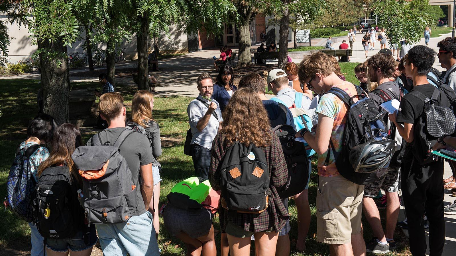 OSU students outside on oval